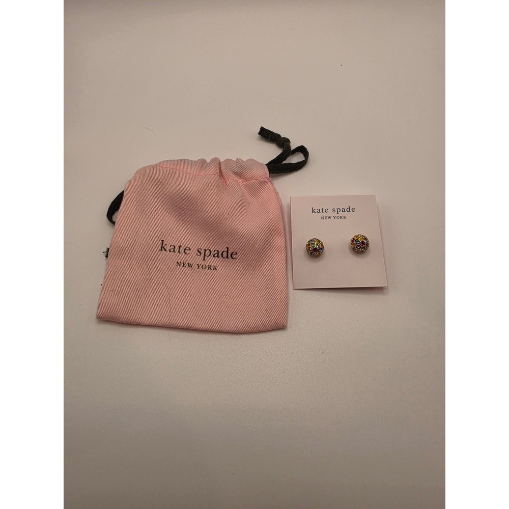 Kate Spade New York On The Ball Multi Color Crystal Pave Stud Earrings KH583 NEW
